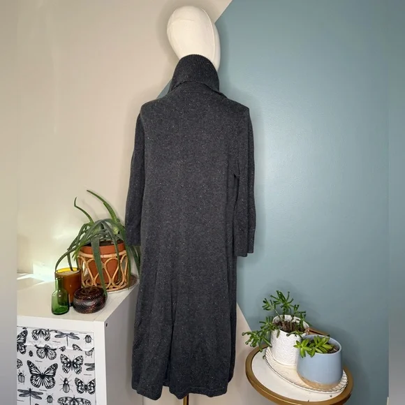 Talbots 1X Charcoal Speckled Knit Turtleneck Sweater Dress Stretch - Picture 5 of 12